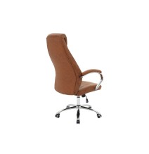 Sillón de Oficina Manager con Piel Sintética Marrón - 128/120 x 57 x 61 cm.