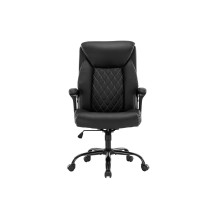 Silla de Oficina Tipo Director en Piel Sintética Negra - 118/110x72x64 cm, Elegancia y Confort