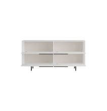 Buffet de Melamina en Color Blanco-Negro, 160x44.5x74 cm, Gran Resistencia para un Uso Duradero.