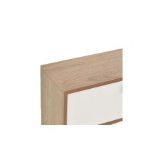 Mueble TV con Diseño Moderno, 1 Puerta y Estantes en Blanco-Madera - 120x25x37cm: Funcionalidad y Estilo para tu Sala