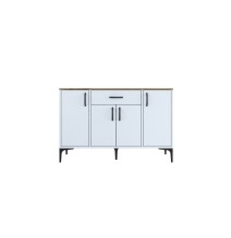 Buffet en Melamina Blanco-Castaño - 120x40x78.6 cm.