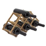 Meyvaser Botellero de Madera para 6 Botellas + Sacacorchos Profesional de Regalo, 46.30 X 24.00 X 15.00 cm